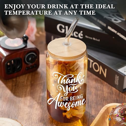 Miniatura 7 de Juego de 12 vasos de vidrio de agradecimiento para empleados, regalos de agradecimiento para empleados, compañeros de trabajo, vasos de vidrio de