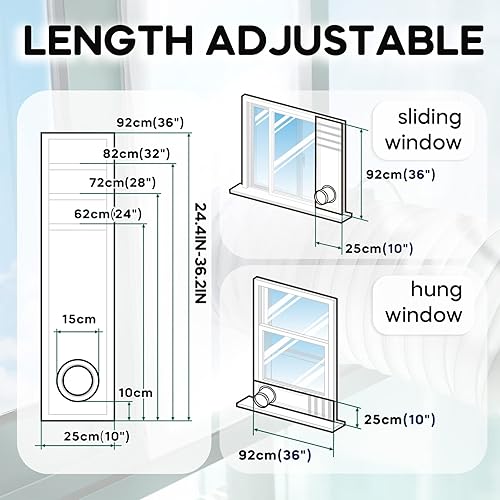 Miniatura 4 de Sello de ventana para aire acondicionado portátil, 100% efecto de sellado, kit de ventilación para aire acondicionado portátil, secadora de vasos,