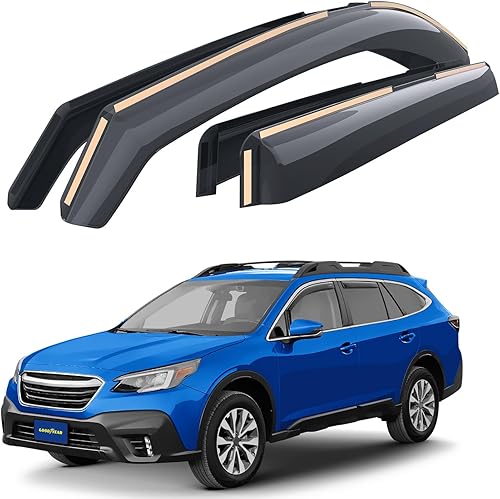 Miniatura 1 de Goodyear GY007750 - Deflectores de ventana inastillables en canal para Subaru Outback 2020-2023, protectores de lluvia, viseras de ventana para