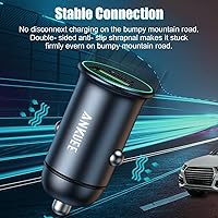 Vista 7 de USB-C Car Charger Adapter, Dual Ports Fast Charging PD 60W + QC3.0 30W Mini All-Metal Cigarette Lighter USB Charger Universal for iPhone13/Pro