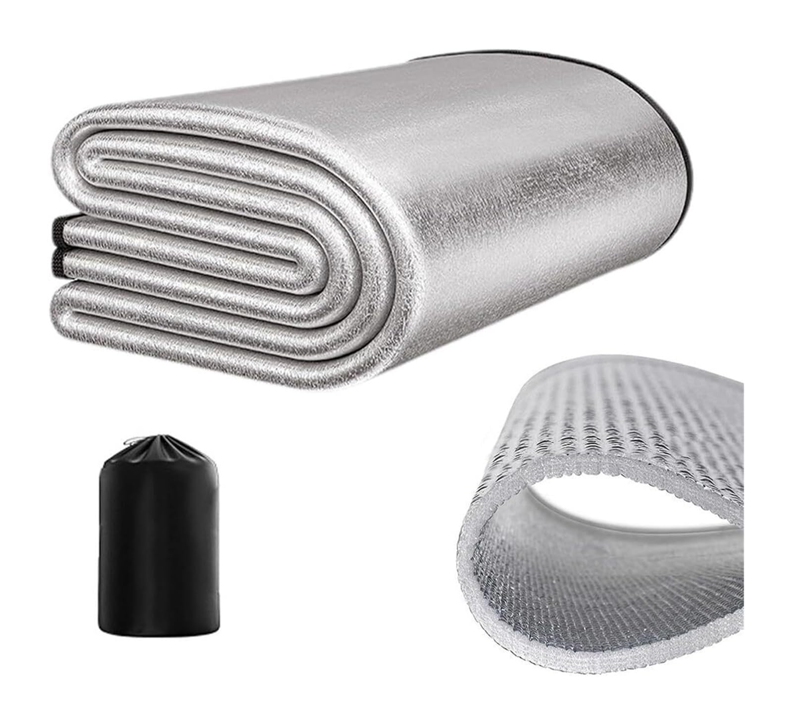 Mata kempingowa do spania z folii aluminiowej PVC | Wiele rozmiarów, na kemping, wędrówki, na zewnątrz: wodoodporna folia aluminiowa odbijająca ciepło(150*200cm)