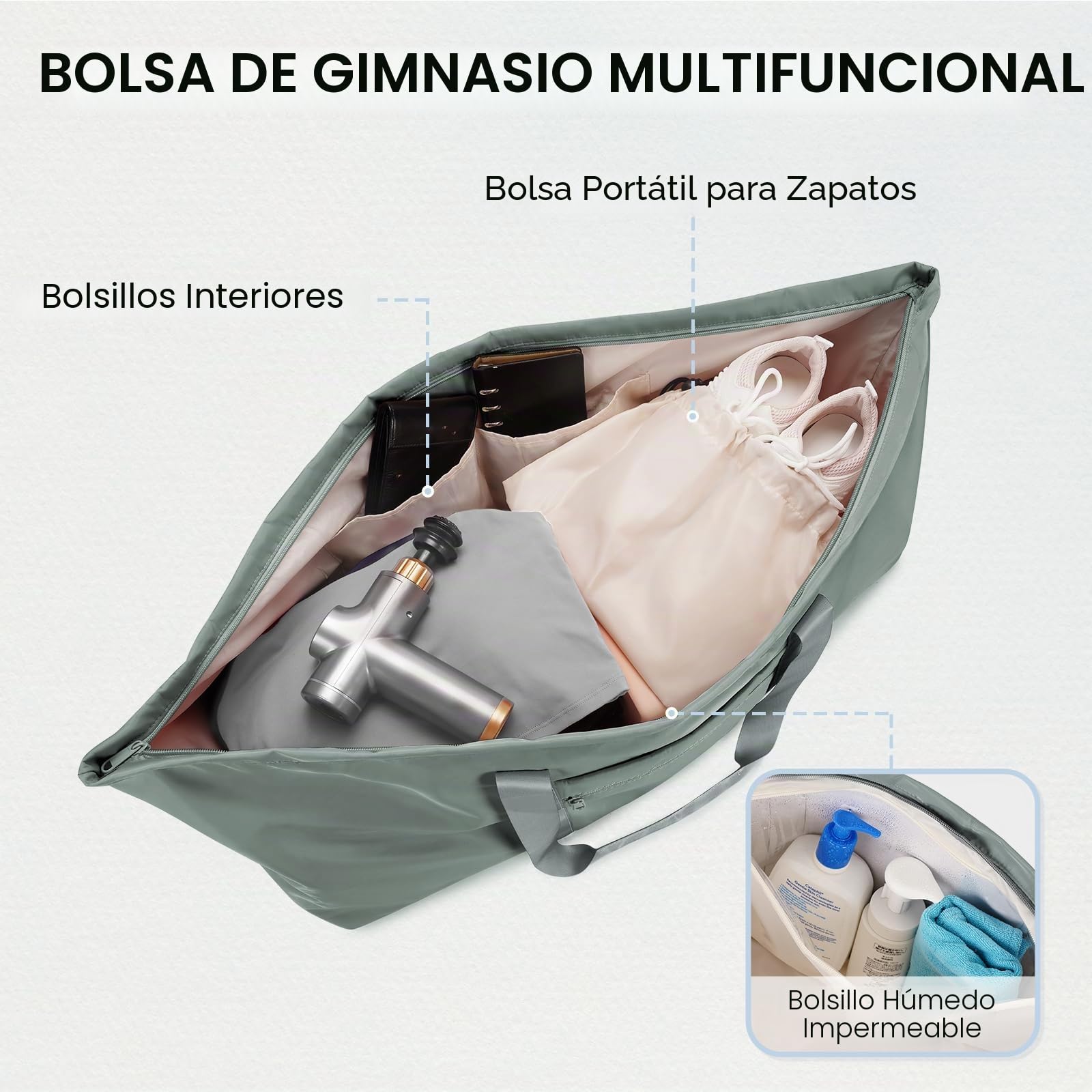 sportsnew Bolsa Esterilla Yoga Bolsa de Yoga Bolsa Deporte Mujer con Bolsillo Húmedo Bolsa Deporte Bolsillo Lateral para Botella de Agua para el Ejercicio Físico