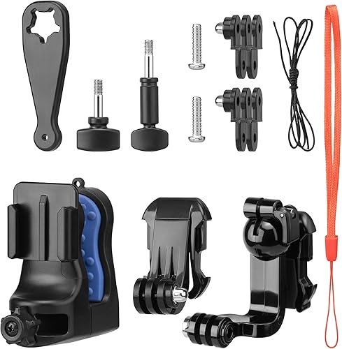 Miniatura 6 de Soporte de barbilla para cámara de acción para casco de motocicleta y motocross, soporte POV giratorio de 360 con base de liberación rápida,