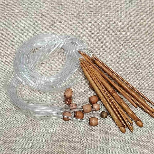 47" Set of 12 Bamboo Afghan Tunisian Crochet Hook Needles 3-10mm Hooks - 2