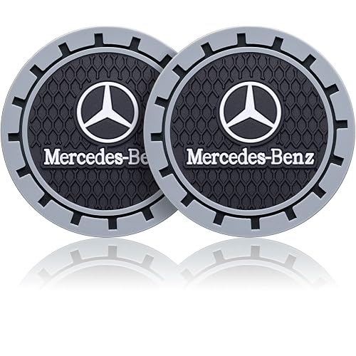 Car Cup Coaster, 2PCS Universal Non-Slip Cup Holders, Compatible with Mercedes Benz Series Car Cup Holder Coasters，Car Drink Coaster Holder Accessory, Black