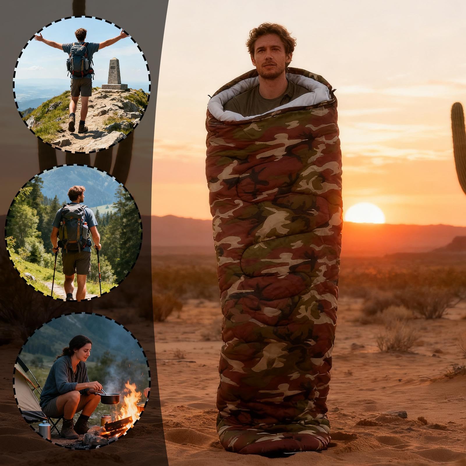 Sac de couchage pour le camping - Équipement de camping en plein air - Sacs de couchage pour les randonnées, les randonneurs, les survivants, les voyageurs, la survie sauvage, le temps inattendu, la