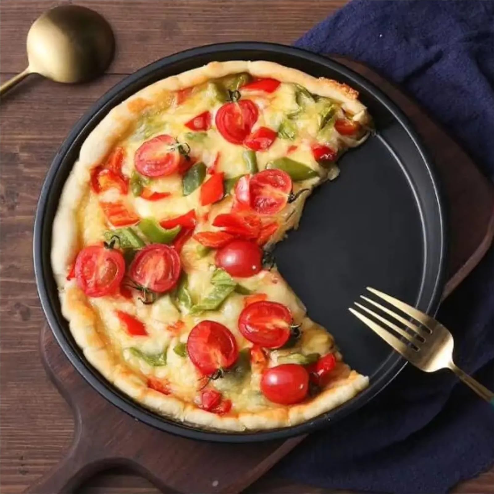 3-teiliges Backformen-Set aus Kohlenstoffstahl | Antihaftbeschichtetes, leicht abnehmbares Backblech for Backen von Kuchen und Pizza im Ofen