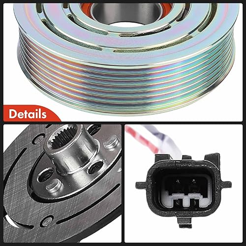 Miniatura 6 de A-Premium Kit de embrague de compresor de aire acondicionado compatible con Infiniti Q50 2014-2022, Q60 2017-2022, 2.0L 3.0L 3.5L 3.7L