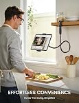 Lamicall Gooseneck Porte-comprimé pour lit - [Tube à ruban sans effort] Support de tablette pour bras flexible, réglable iPad Support pour lit, support de pince de bureau pour 4.7-13" iPad, Kindle, Commutateur, Galaxy, iPhone