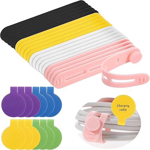 32 etiquetas de silicona para cables y bridas para cables, etiquetas de cordón reutilizables, etiquetas de cable reutilizables, etiquetado,