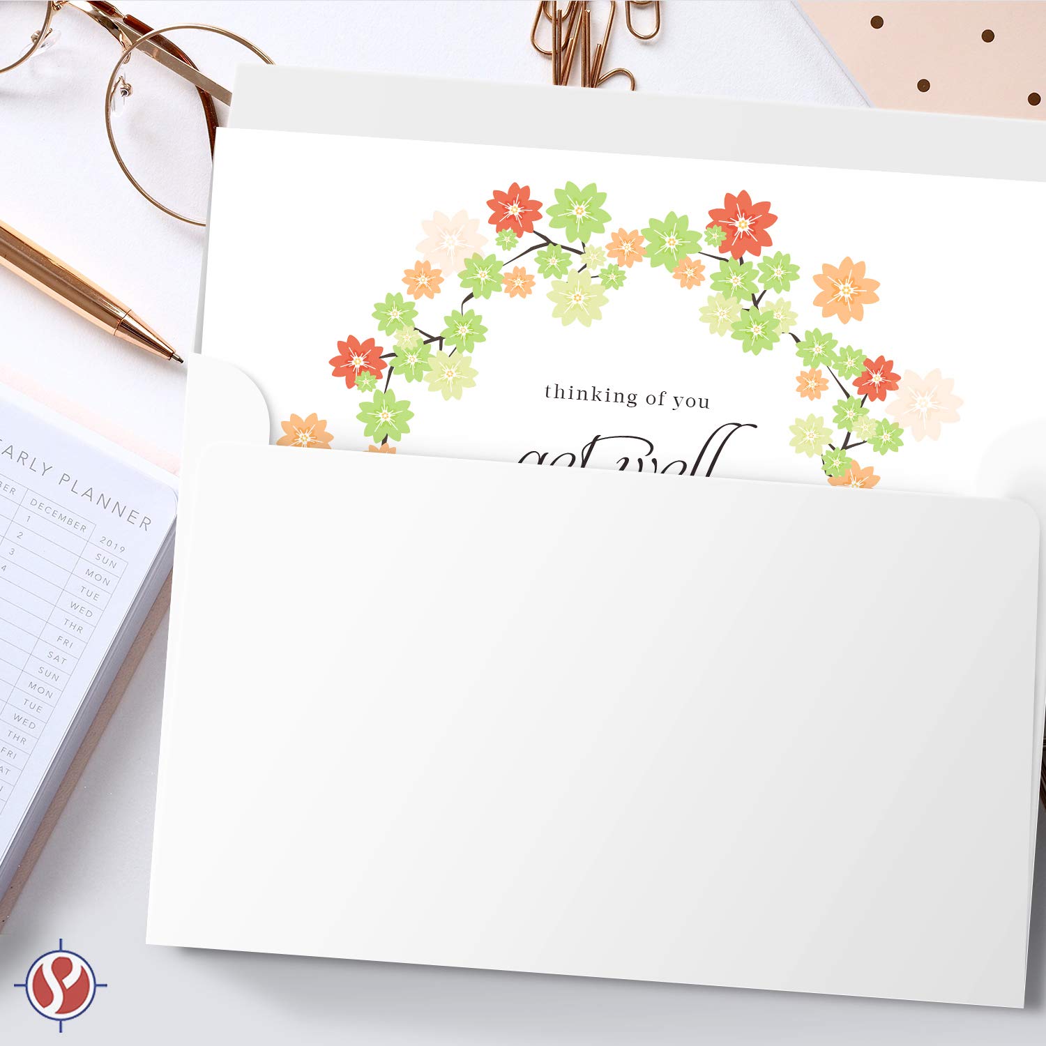 Get Well Soon Cards Wishing You A Speedy Recovery Cute Greeting, Medicine Jar Thinking Of You Sympathy Fold Over Bulk Greetings – Blank Inside | 4.25 X 5.5" | 25 Cards And 25 Envelopes Per Pack