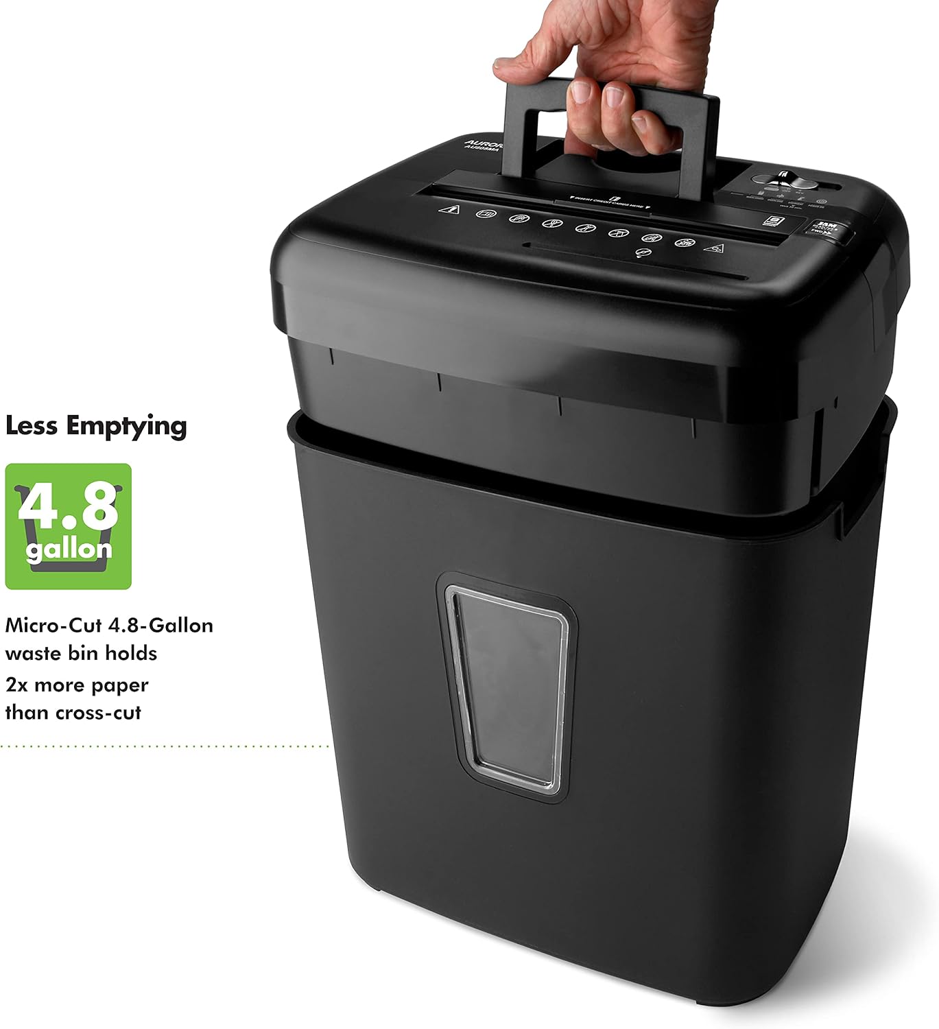 Aurora AU808MA High-Security 8-Sheet Micro-Cut Paper, CD/DVD and Credit Card Paper Shredder