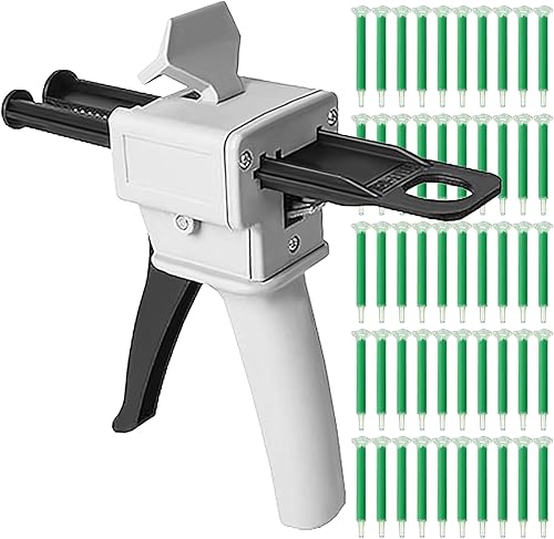Pistola dispensadora, pistola de pegamento epoxi, pistola dispensadora de mezcla de impresión aplicada a tubo de plástico AB (1.7 fl oz con