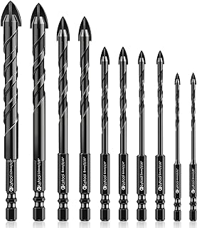 Lytool Mèche à Carrelage,10 Pièces Verre: Foret à Verre, Mèches pour Carrelage en Verre:Céramique,avec Tige Hexagonale, pour Percer des Trous en Perçage Carreaux Céramique