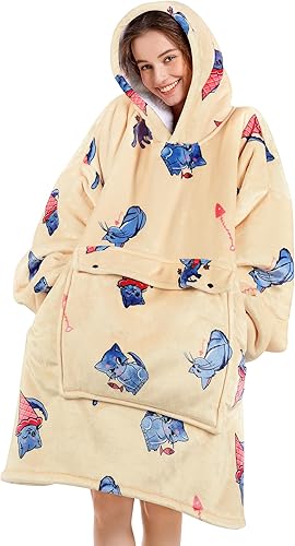 Miniatura 16 de Narecte Manta con Capucha Extra Grande y Acogedora, Manta con Capucha Usable para Adultos, Manta con Capucha Suave y con Capucha, Regalos