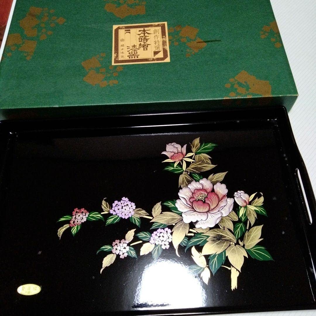 Amazon.co.jp: 本蒔絵漆器 金蒔絵 橋本漆芸 長角盆 トレー