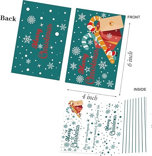 Miniatura 9 de wootile Tarjeta de felicitación de Navidad con sobres de 4 x 6 pulgadas, tarjeta de Navidad para árbol de Navidad, tarjetas de notas de Navidad,