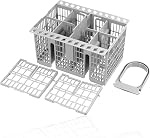 Dishwasher Silverware Cutlery Basket (9.5 x 5.4 x 4.8 inches) for Hotpoint 99673-8729,C00257140 C00386607 dishwashers utensils Compatible with most brands G-E, Whirl-pool, Sam-sung, BO-SCH, May-tag, Kitchen-Aid, Ken-more