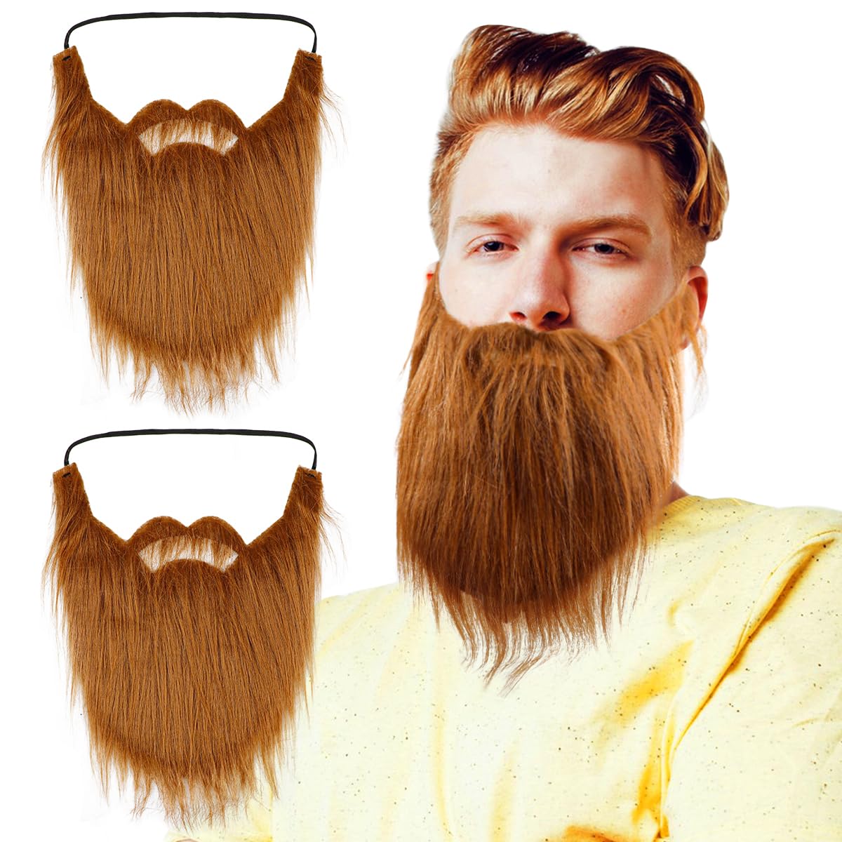 Fausses Moustaches Autocollantes - Lot De 6 - Couleur Marron - Pour Cosplay Et Fêtes Déguisées
