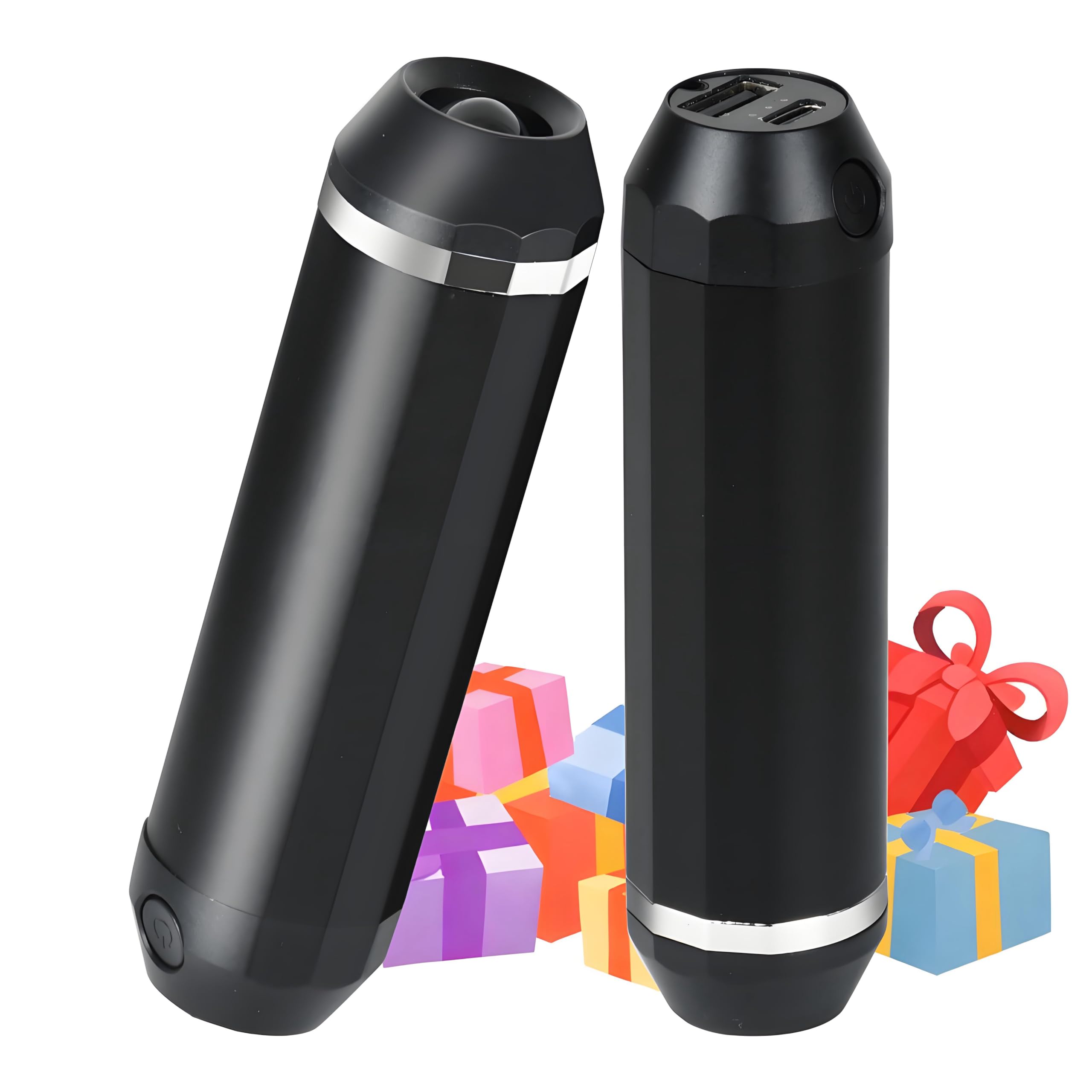 【ブラックフライデー】【43%OFF+50%OFF】【1,990円】 Leechatwin 3in1 充電式 5,000mAh×2 360°全面発熱 電気カイロ 懐中電灯 モバイルバッテリー 分離式 2個セット 【送料無料】