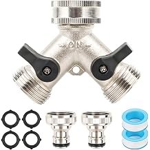 Jognee 2-Way Distributor Water 3/4 Inch Tap Distributor Garden Hose Distributor Y Connector Water Connection Distributor for Washing Machine Dishwasher Garden