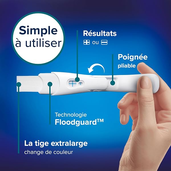 Clearblue Flip & Click test de grossesse à domicile pour femmes, pliable pour utilisation facile, teste l’hormone HCG, résultats précis et clairs en 3 minutes, 1 test - 4