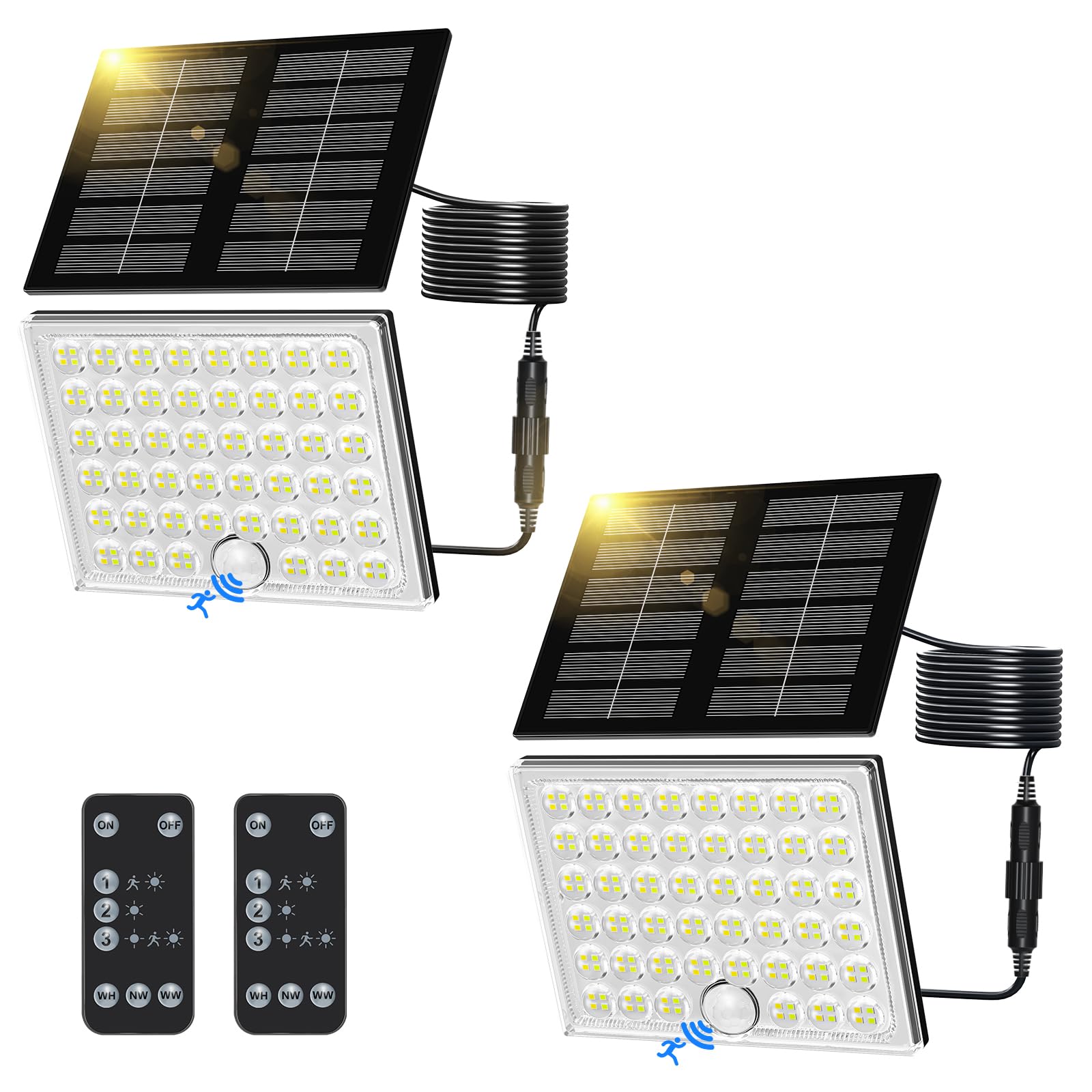 Realky Lámparas solares para exteriores con detector de movimiento - 2 unidades