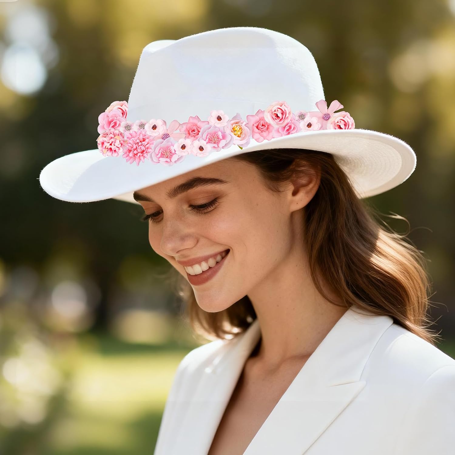 Faux Flower Heads Small Artificial Flowers for Crafts Mini Silk Fabric Floral Heads Fake Rose Daisy Peony for Garland Wedding Party Wreath Graduation DIY Party Home Decor(48 Pcs, Pink) - Image 5