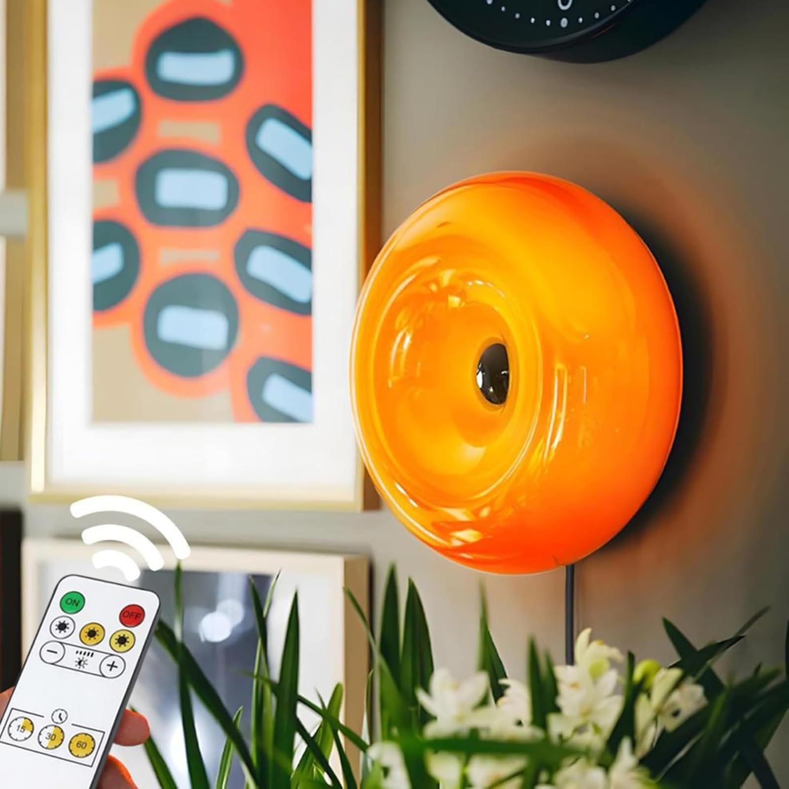 Lámpara Donut enchufable, aplique de pared vintage e iluminación de noche