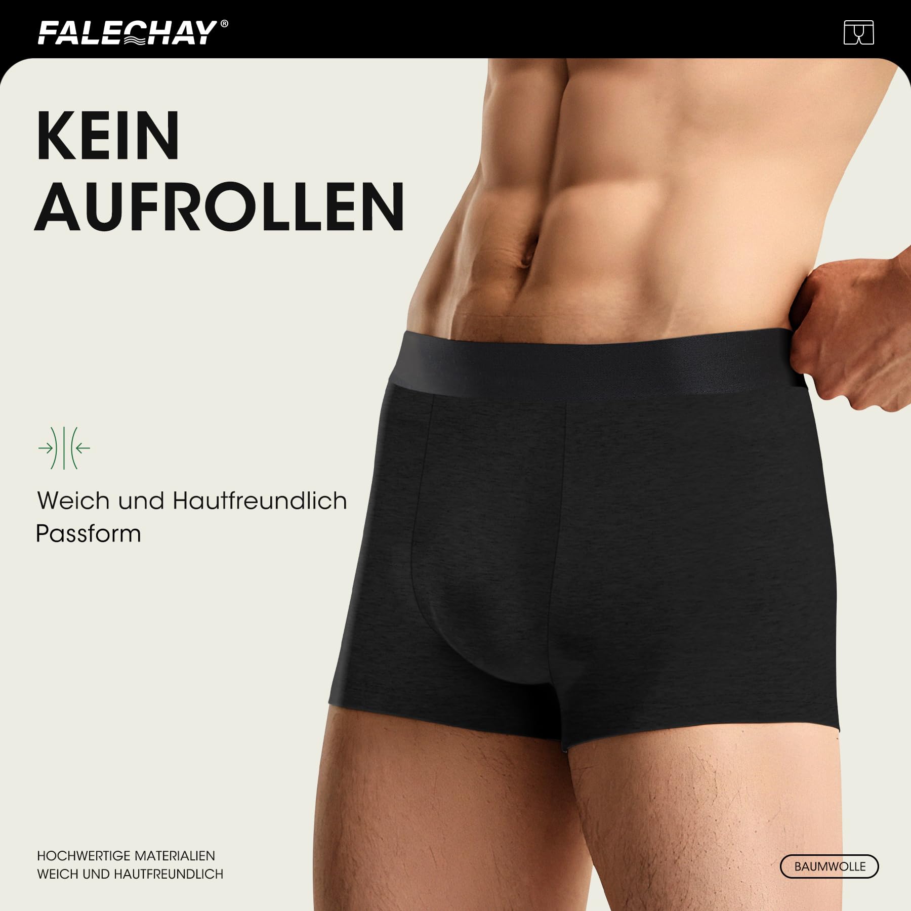 Falechay Boxer Uomo 6/12 Pack Mutande Senza Graffi Scivolare Intimo Boxer Sportivo Mutande per Uomo Pantaloncini retrò Cotone Slip S-4XL