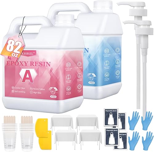 Resina epoxi de 82 onzas, kit de resina epoxi mejorada para principiantes, resina de fundición de resina artística para manualidades de arte,