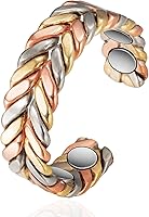 EnerMagiX Pure Copper Magnetic Rings for Women - Adjustable Tricolour Gold Fashion Therapy Jewelry
