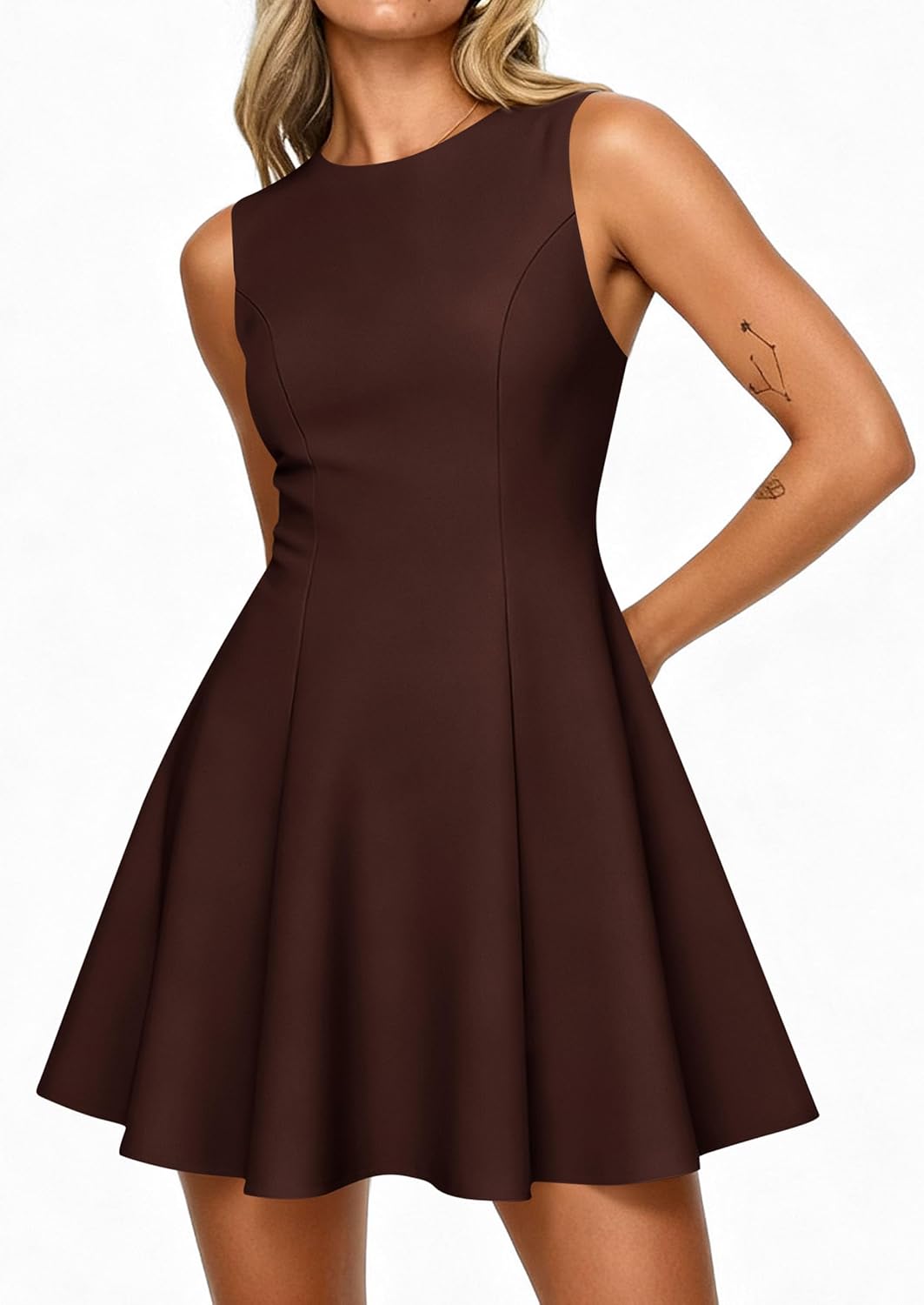 PRETTYGARDEN Cocktail Dresses for Women 2026 Summer Formal Boat Neck A Line Spring Elegant Graduation Party Mini Dress - Image 6