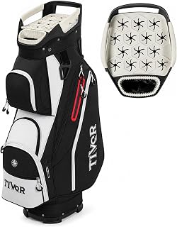 Tivor 15 Way Golf Cart Bag Silent T-Lock,Dividers,Camo Pink Black