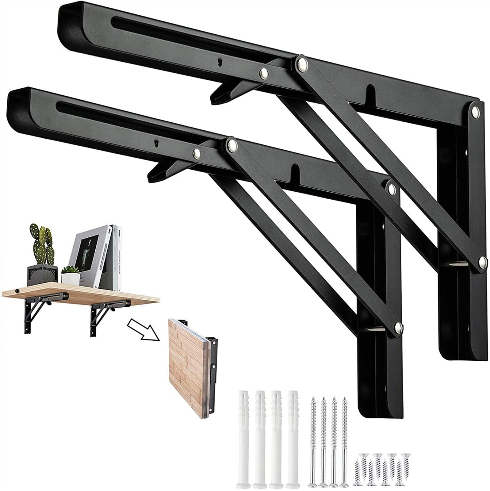 Support mural pliant en acier inoxydable RJJ 20cm pour table rabattable gain de place