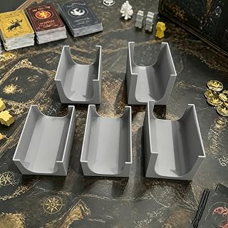 Board Game Card Storage Boxes (Pack of 5, Assorted Depths)，Gray