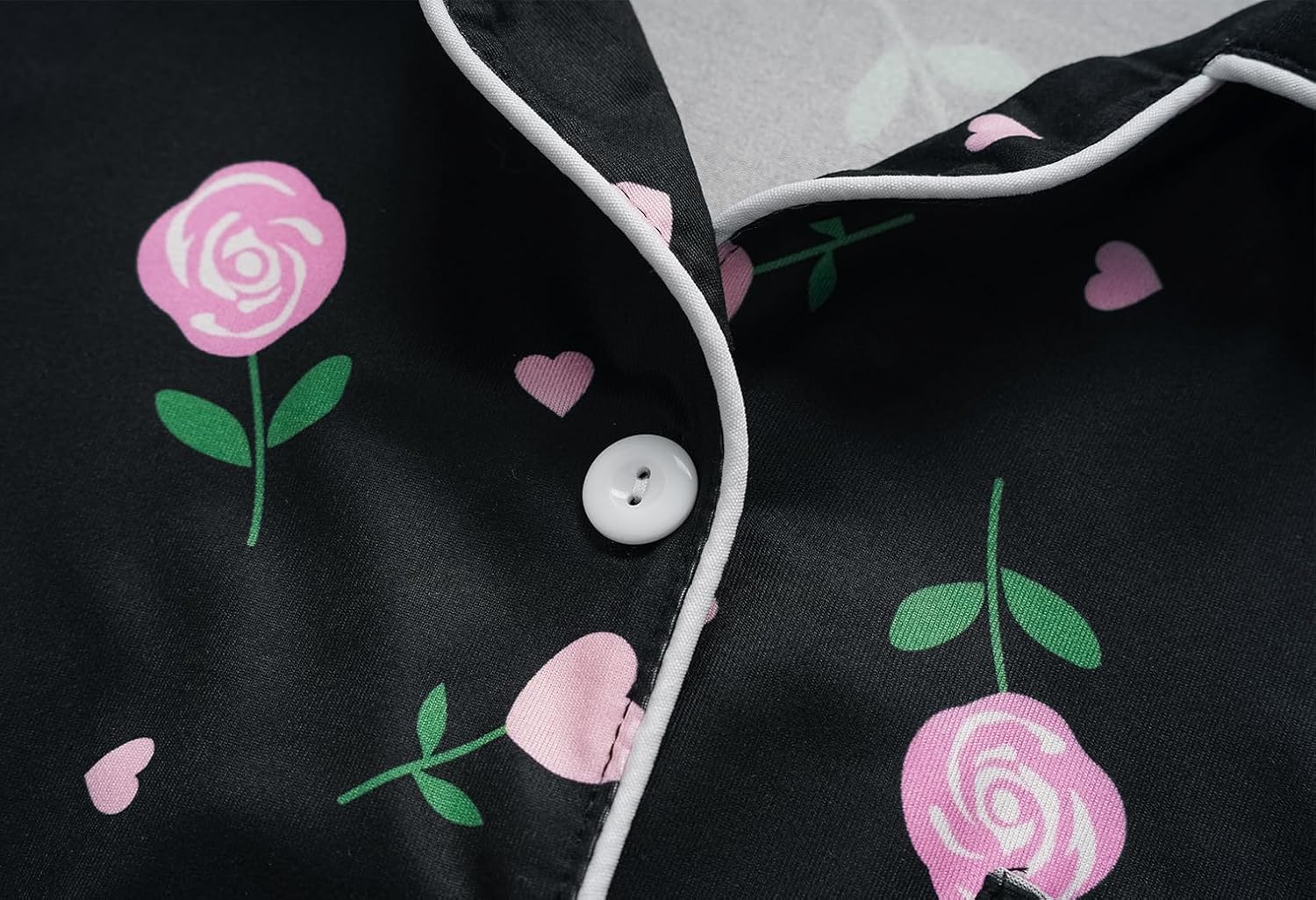 Vopmocld Girls 2PCS Pajama Sets Button Down Short Sleeve with Shorts Sleepwear Summer Cute Lounge Outfit Sets for Teens - Image 2