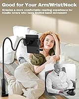 Vista 3 de Soporte ajustable prémium para tablet con girador de páginas remoto, versátil soporte para Kindle y soporte para leer en la cama, escritorio, cinta