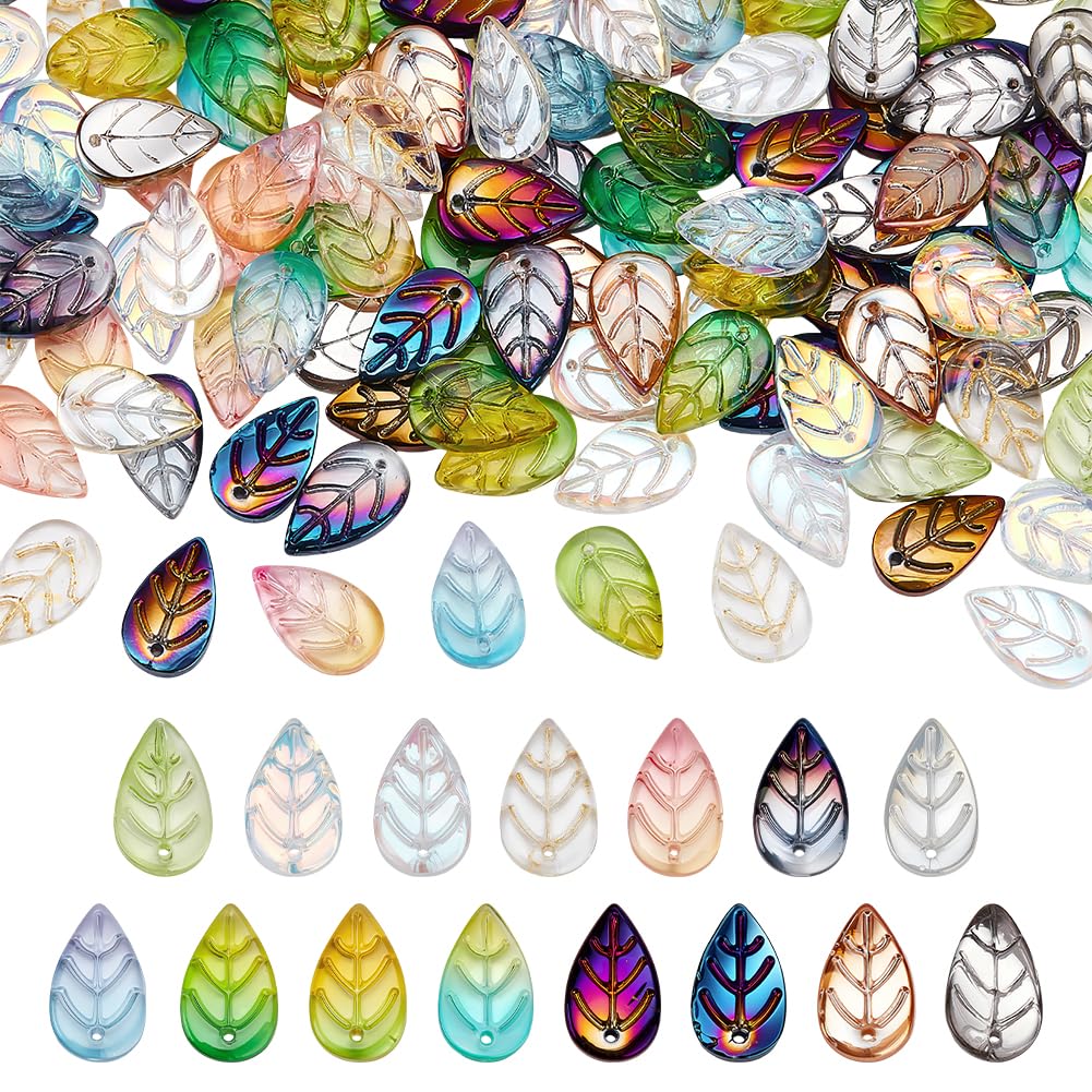 Perles en verre feuille pour boucles d'oreilles éclatantes et colliers DIY durables