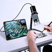 Vista 4 de Ninyoon Cámara de microscopio digital Full HD 1080P USB para iPhone iPad Android PC, 50-1000X microscopio portátil de alta definición con luz