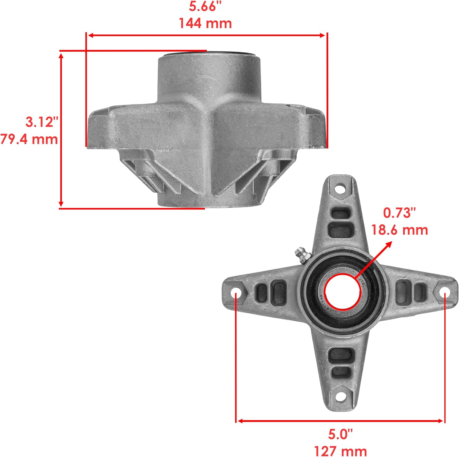 Caltric Spindle Assembly Compatible With MTD Compatible With Cub Cadet 918-3129C 618-3129C 918-04394 618-04394