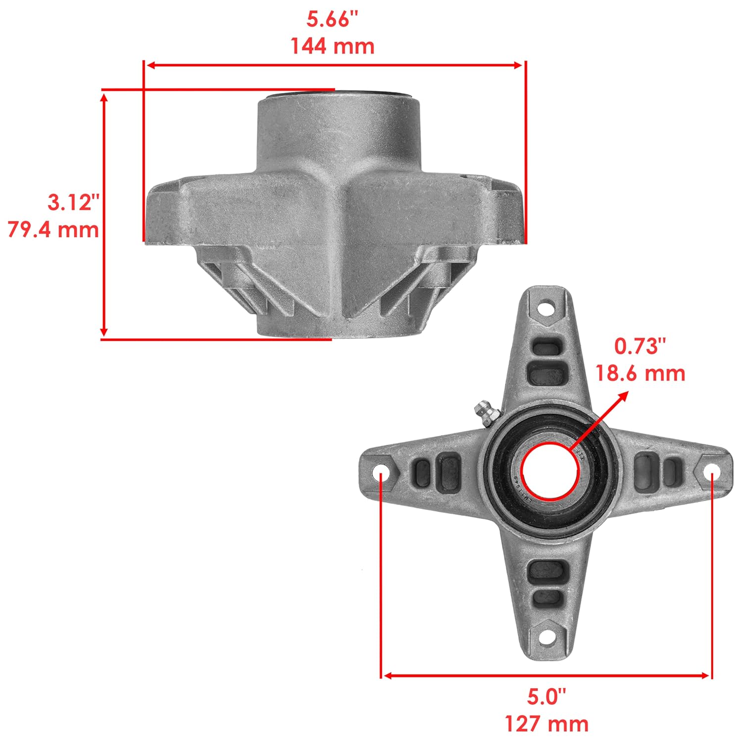 Caltric 918-04426 756-3096 54" Deck Spindle & Pulley Compatible with Cub Cadet SLT1554 GT2554
