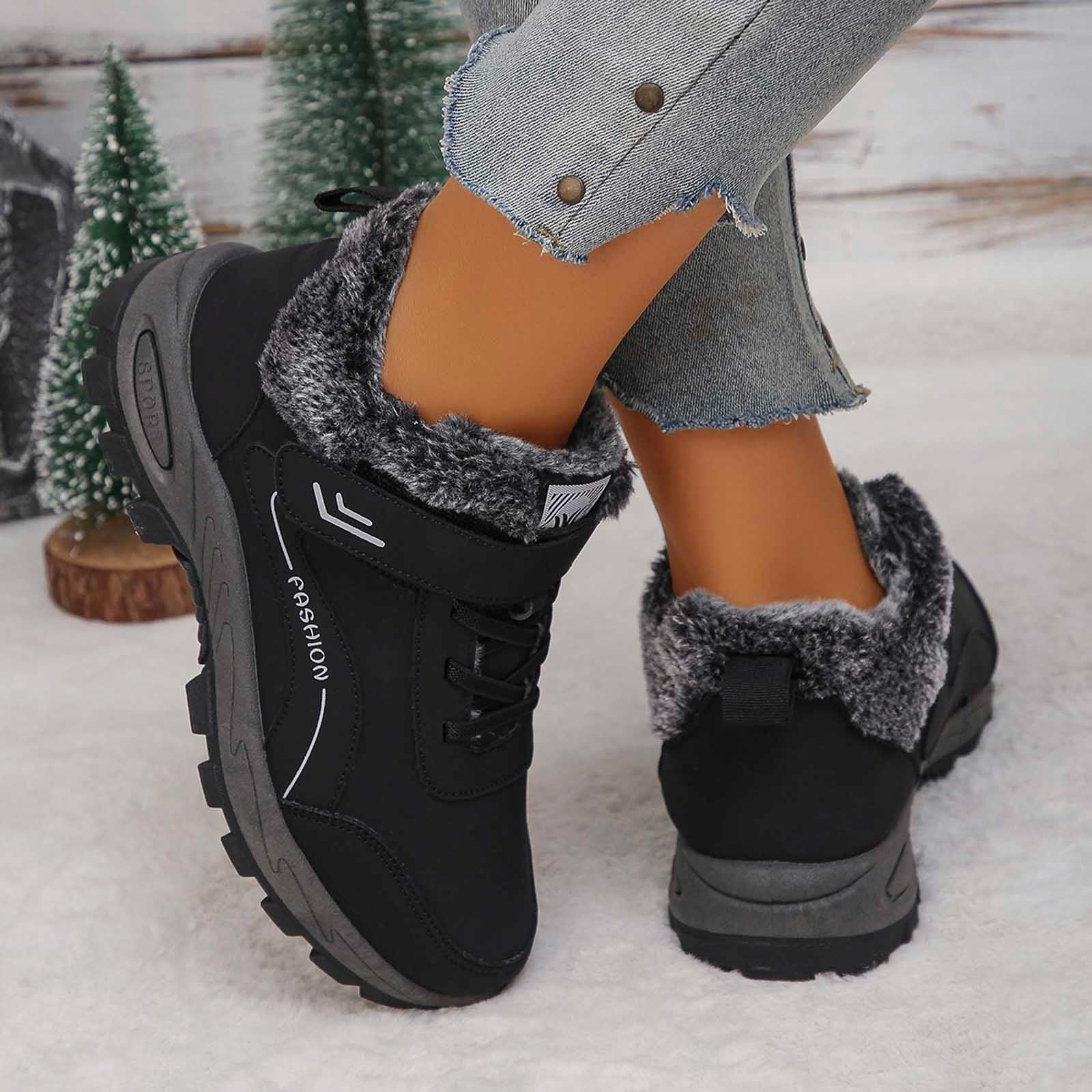 Apres Ski Femme Bottes De Neige Hiver Chaussure Raquette Bottine Botte Chaud Bottines Imperméable Snow Boots Raquettes À Adulte Chaude Fourrées Après-Ski Chaussures Randonnée D'hiver Grand Froid