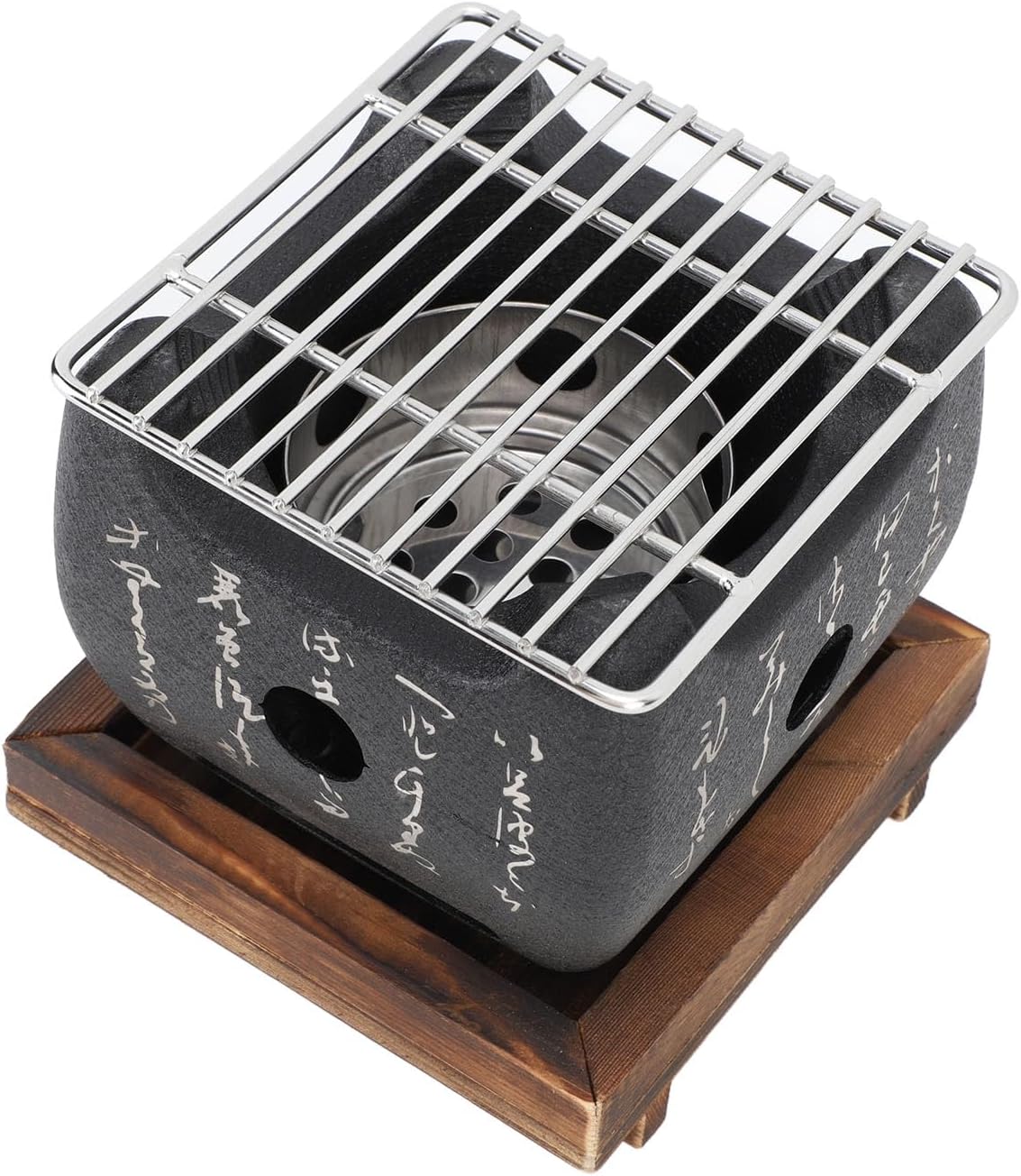 BBQ Grill, Japanese Food Charcoal Stove, Multi Functional Fast Heating Mini Portable Barbecue Stove, for Grilling Family Outdoor (16.5x14.5cm / 6.5x5.7in)