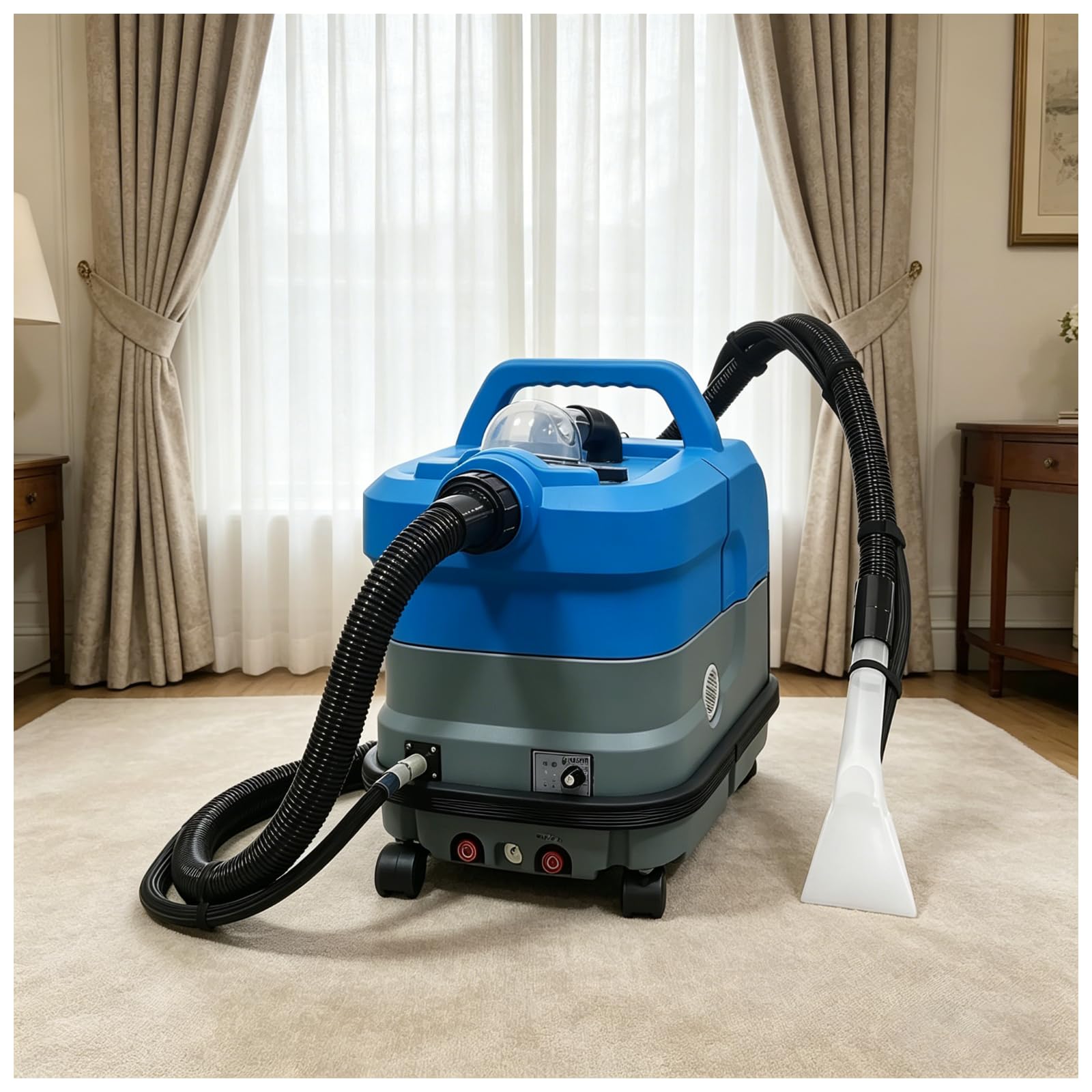 Laveur extracteur Lourd | Puissance 24000Pa | Vapeur Rapide 15s | Nettoyez moquettes, canapés, Voitures, Rideaux | avec 6 Buses | pour hôtels, motels, Bureaux, théâtres