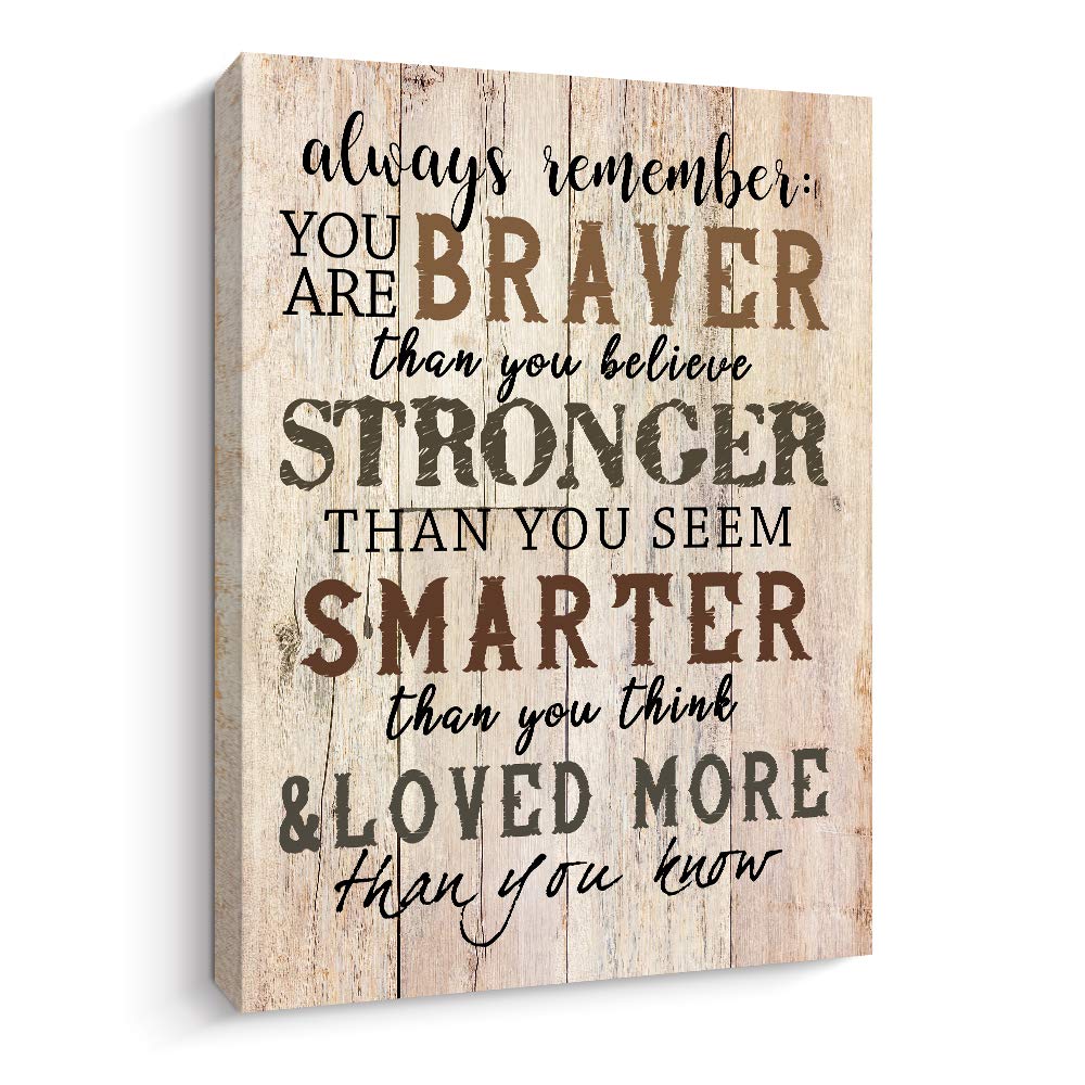 Buy Motivational Wall Art, You Are Braver Inspirational Quotes Canvas