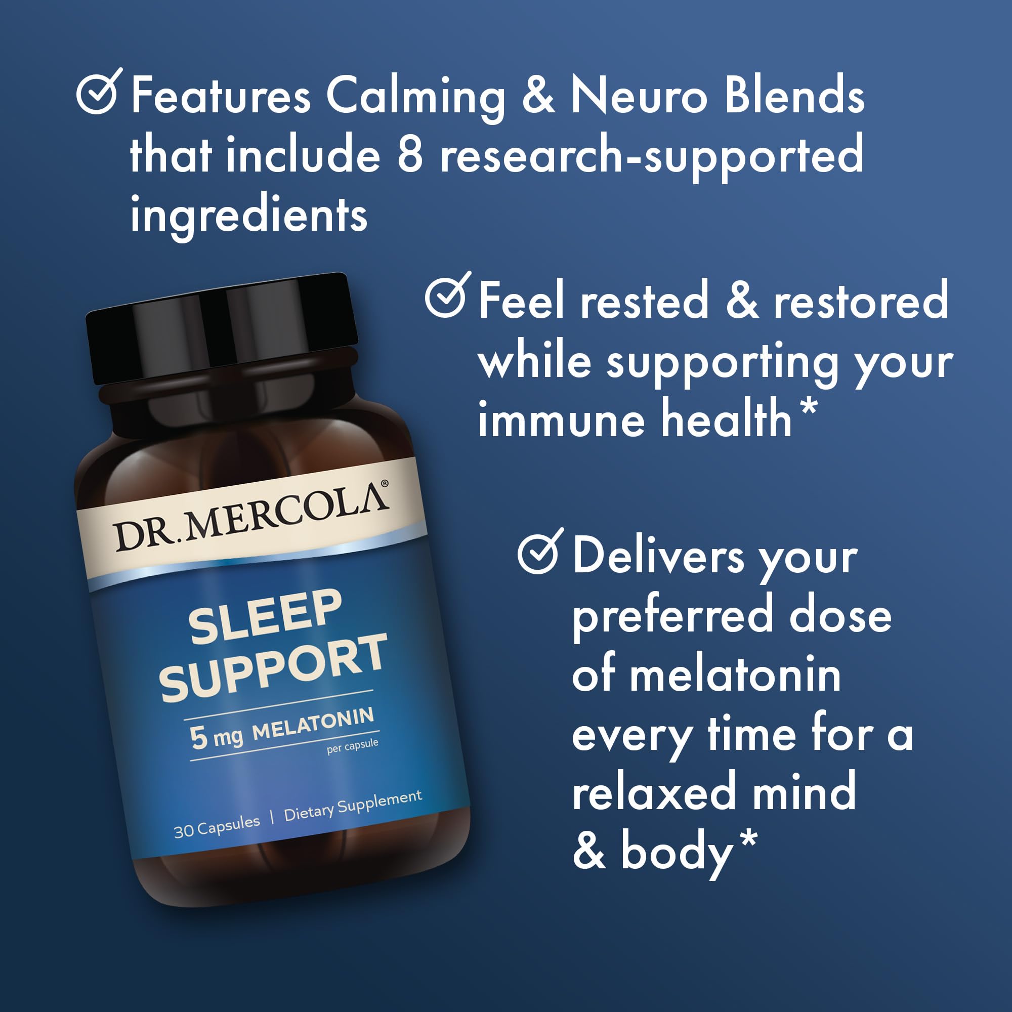 Dr. Mercola Sleep Support with Melatonin, 5 mg, 30 Capsules (30 Servings) — Amazon image 4