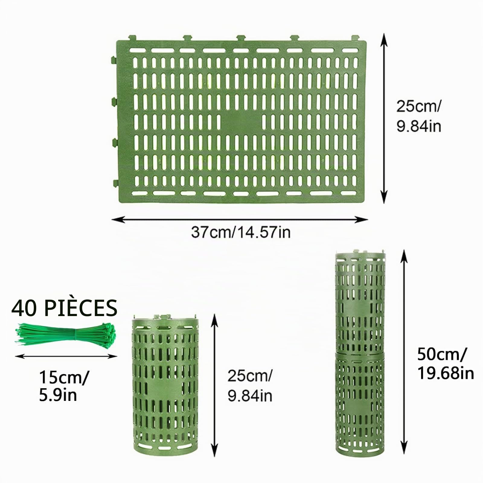 12 Pièces Protecteur de Tronc d'arbre, 37 x 25 cm Réglables en Plastique D'écorce d'arbre Protecteur Maille de Pépinière Extensible Protections de Tronc d'arbre pour Protéger Les Arbres