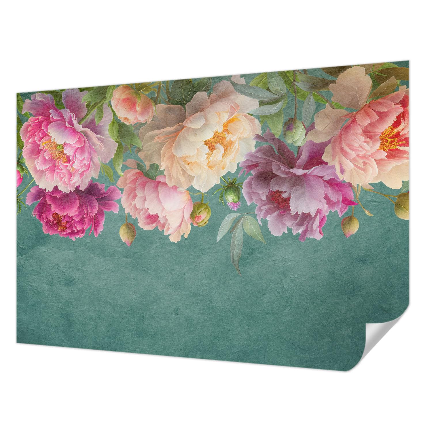 Fotomural autoadhesivo para dormitorio moderno que crea un oasis de elegancia floral en casa