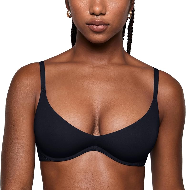 INLYRIC Womens Unlined Balconette Bra Plunge Underwire